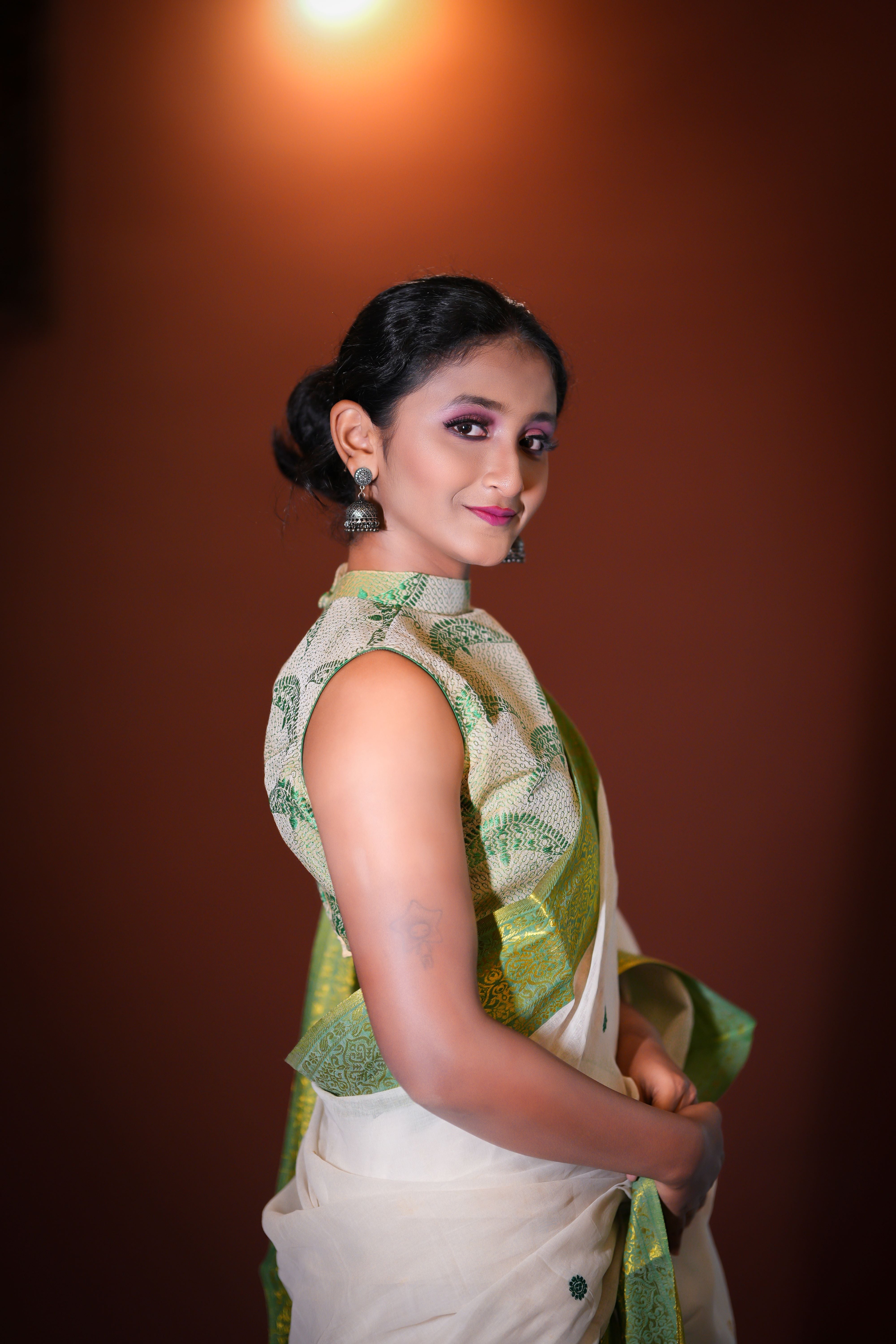 MANDARIN NECK BLOUSE WITH JOON BIRI MOTIF